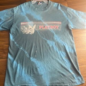 Playboy vintage tshirt size XL tye dye blue turquoise